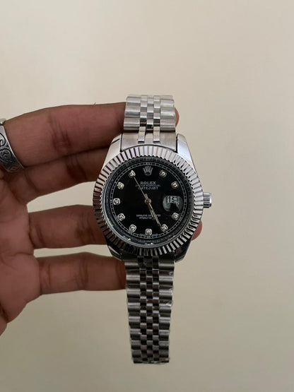 RLX DJ - B2117 - 41MM - SIILVER BLACK - QUARTZ WATCH