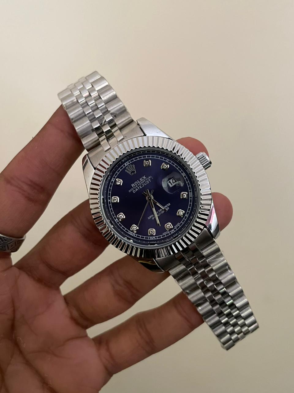 RLX DJ - B2118 - 41MM - SIILVER BLUE - QUARTZ WATCH