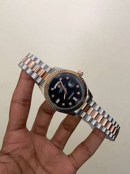 RLX DD - B2107 - 41MM - TWO TONE BLACK - QUARTZ WATCH
