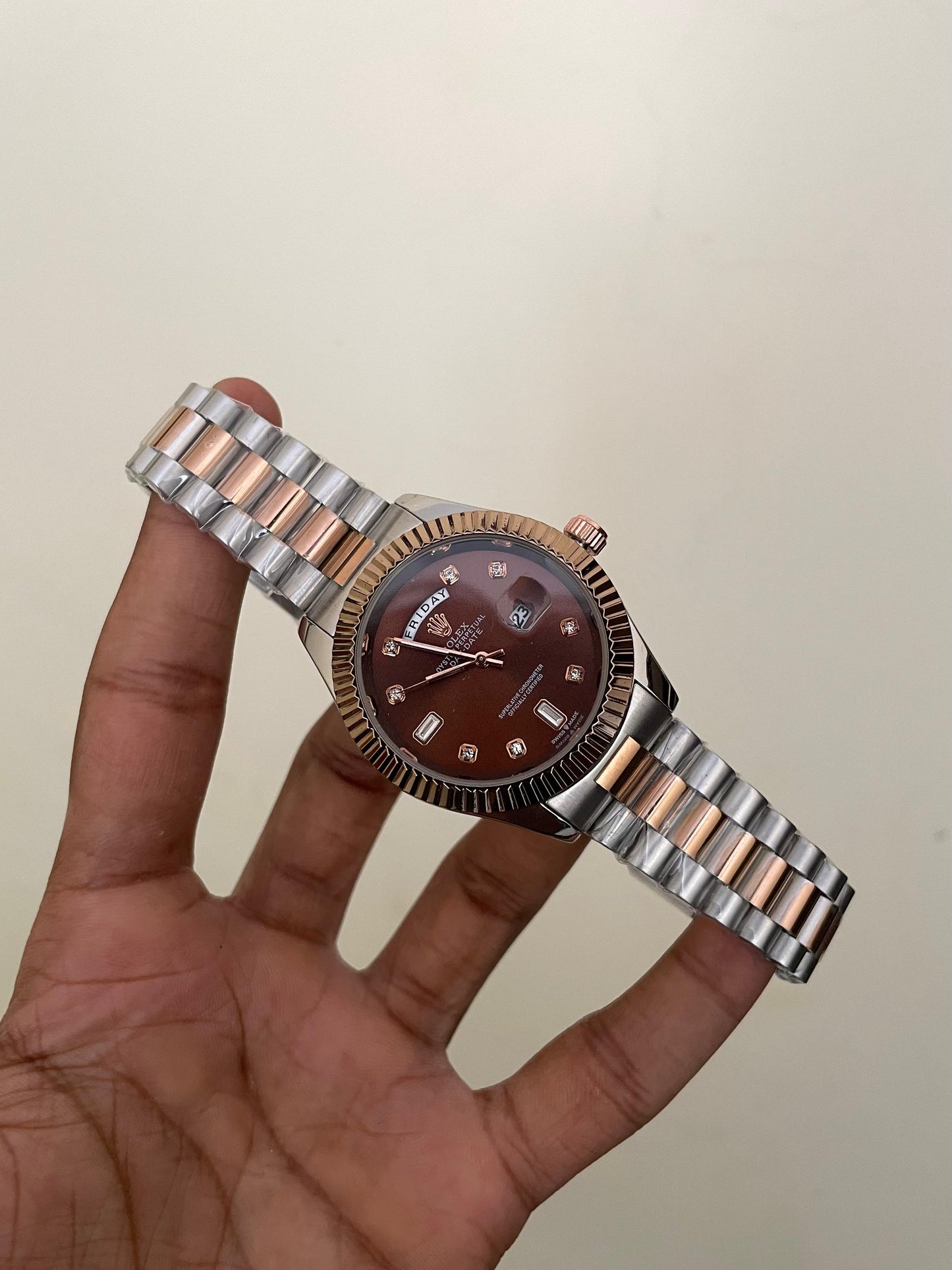 RLX DD - B2106 - 41MM - TWO TONE BROWN - QUARTZ WATCH