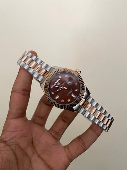 RLX DD - B2106 - 41MM - TWO TONE BROWN - QUARTZ WATCH