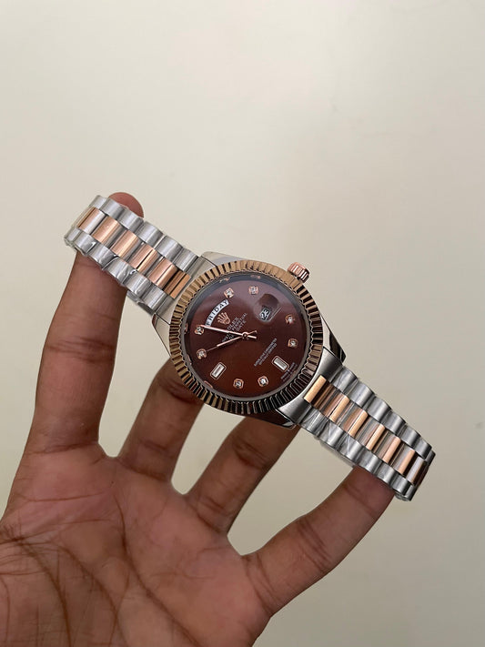 RLX DD - B2106 - 41MM - TWO TONE BROWN - QUARTZ WATCH
