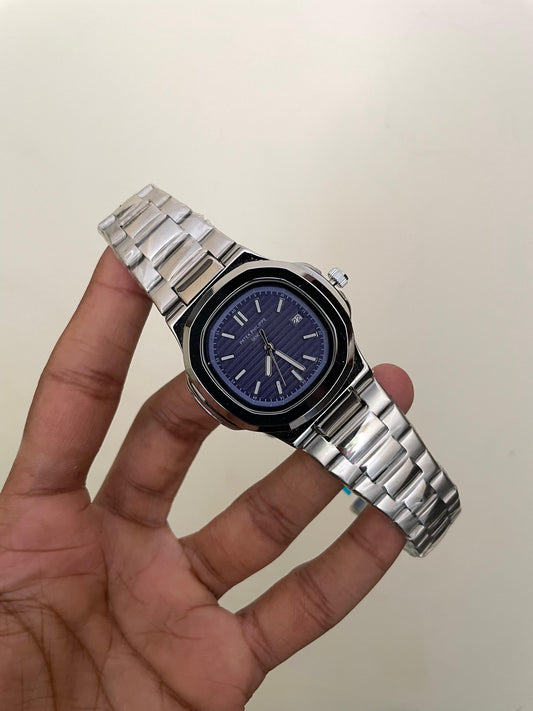PP NAUTILUS - B2102 - 41MM - SILVER BLUE - QUARTZ WATCH