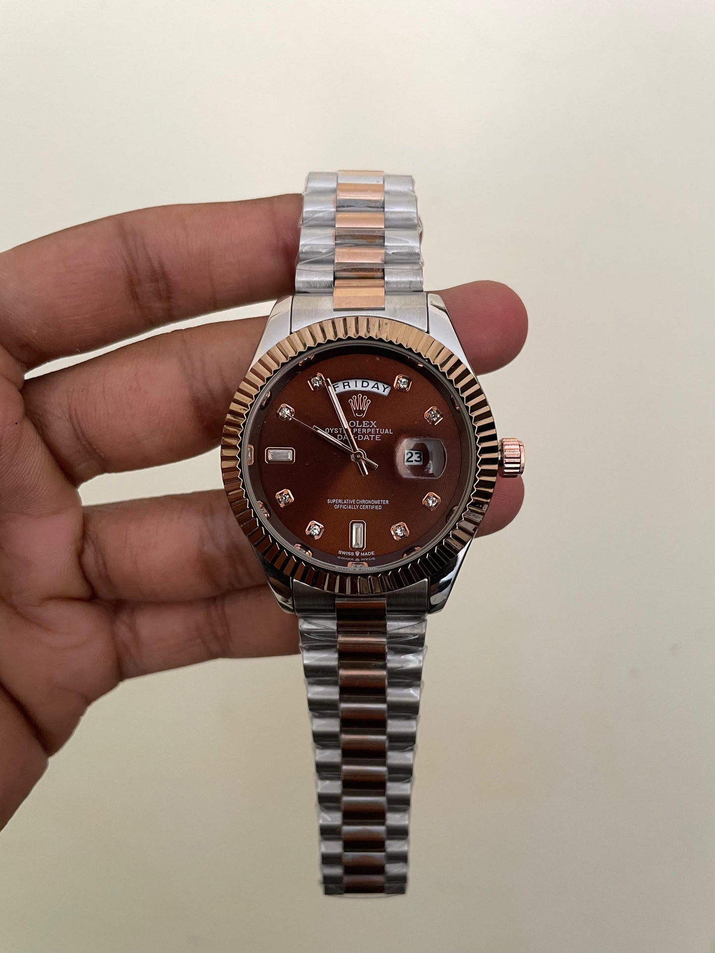 RLX DD - B2106 - 41MM - TWO TONE BROWN - QUARTZ WATCH