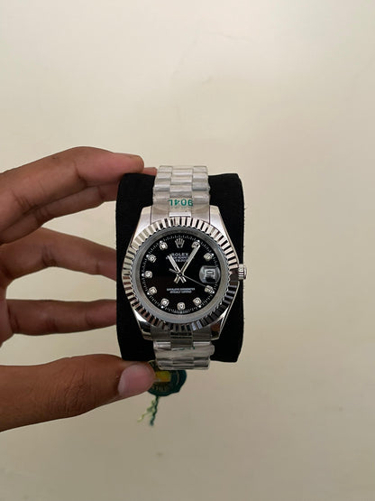 RLX DJ - A1108 - 41MM - SILVER BLACK - AUTOMATIC WATCH